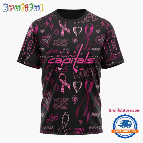 NHL Washington Capitals Special Pink Breast Cancer Awareness New Design T Shirt