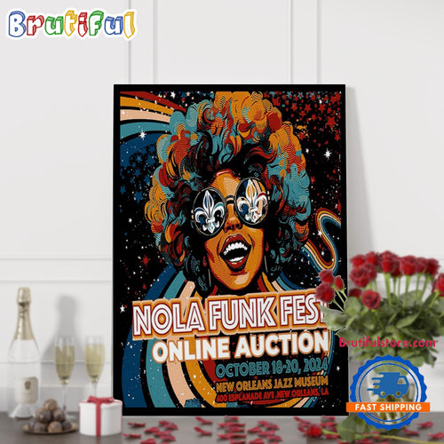 Nola Funk Fest New Orleans Jazz Museum Orleans LA Oct 18-20 2024 Event Wall Art Poster Canvas