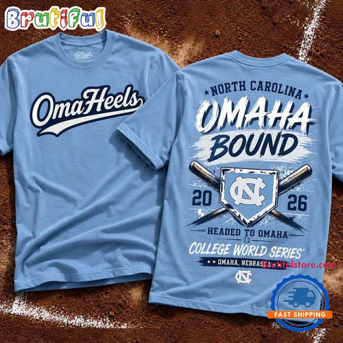 North Carolina Tar Heels 2026 Baseball College World Series Headed to Omaha Blue T Shirt