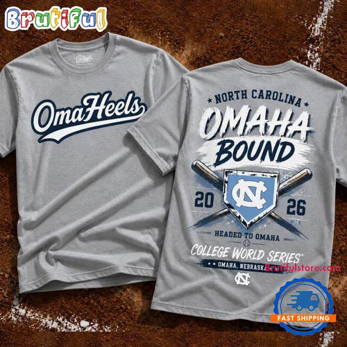 North Carolina Tar Heels 2026 Baseball College World Series Headed to Omaha Gray T Shirt