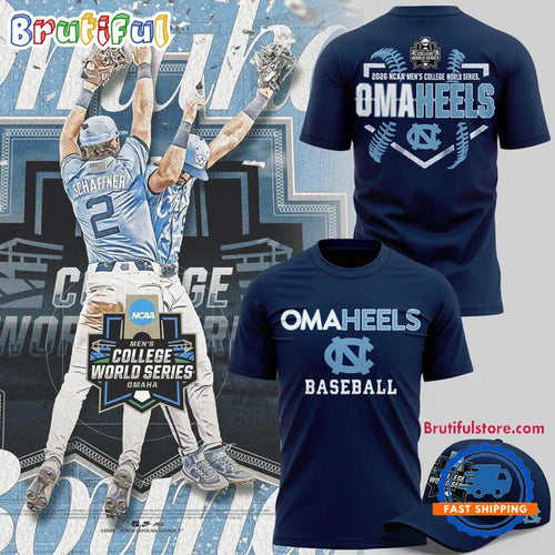 North Carolina Tar Heels 2026 Baseball College World Series Omaheels Logo Design T Shirt