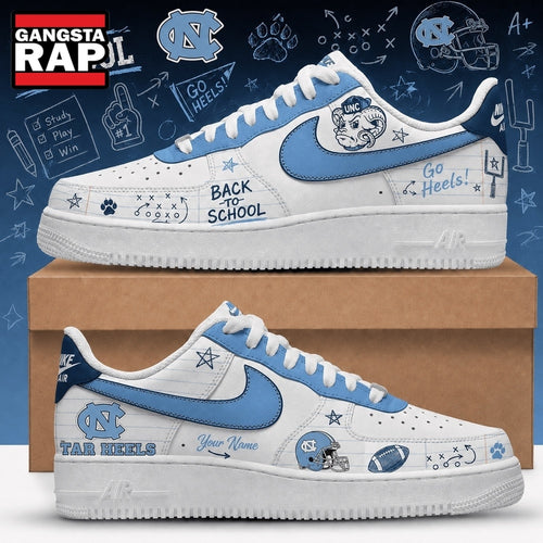 North Carolina Tar Heels 2026 NCAA Football Back To School Air Force 1 Shoes Sneakers