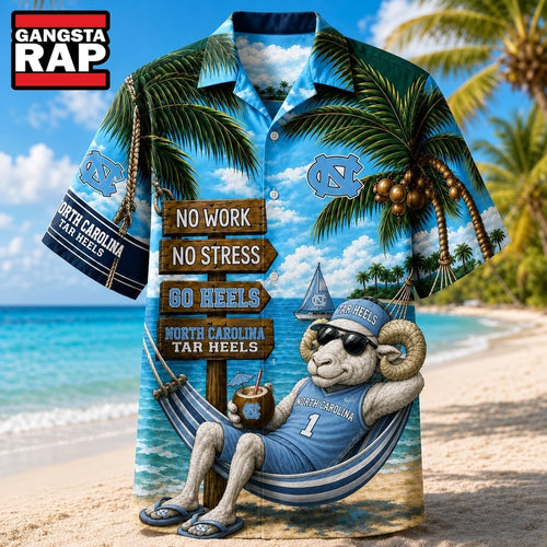 North Carolina Tar Heels NCAA No Work No Stress Hawaiian Shirt
