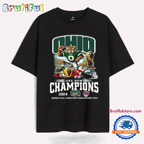 Ohio Bobcats Cure Bowl Champions Of 2024 Proud Mascot T Shirt