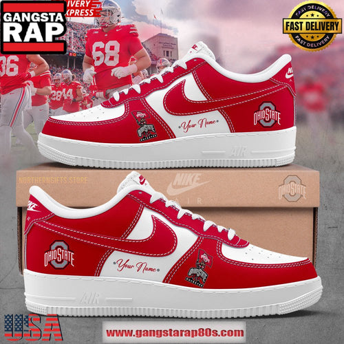 Ohio State Buckeye Custom Air Force 1 Sneakers Shoes