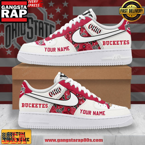 Ohio State Buckeyes Customize Air Force 1 Sneakers Shoes