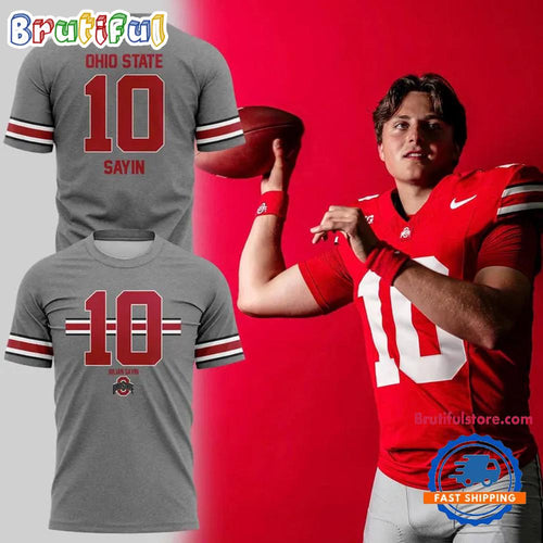 Ohio State Buckeyes Football #10 Julian Sayin Limited Edition Gray T-Shirt