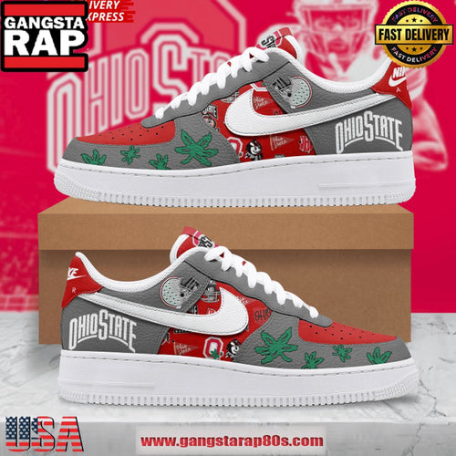 Ohio State Buckeyes Limited Edition Air Force 1 Running Sneakers Shoes