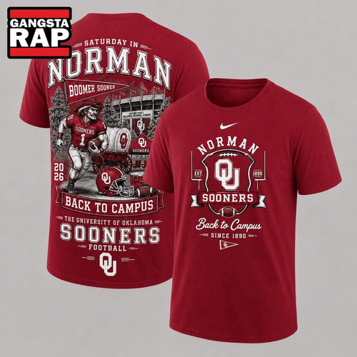 Oklahoma Sooners 2026 NCAA Back To Campus 3D Shirt