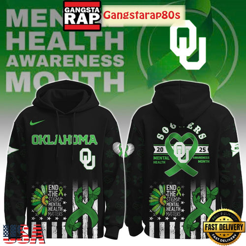 Oklahoma Sooners Mental Health Awareness Special Edition All Over Print Hoodie