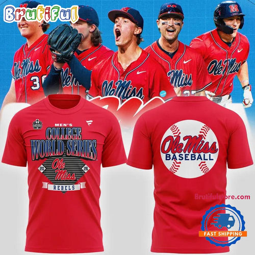 Ole Miss Rebels 2026 NCAA Baseball Men’s College World Series Red T Shirt