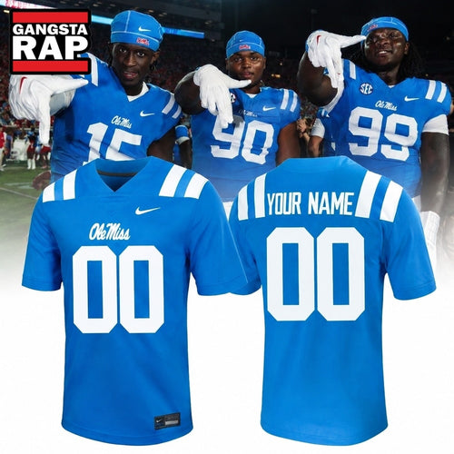 Ole Miss Rebels Custom Powder Blue Football Jersey