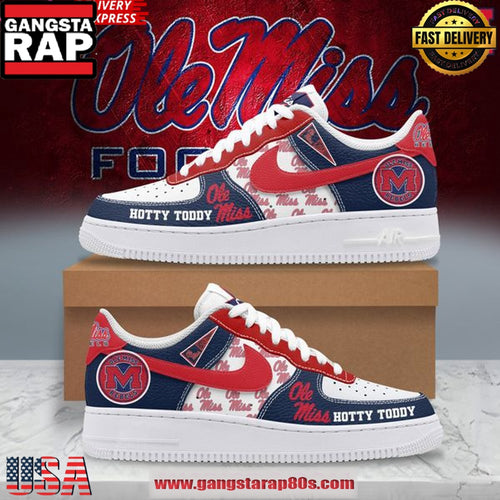 Ole Miss Rebels Hotty Toddy Air Force 1 Running Sneakers Shoes
