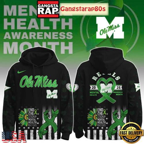 Ole Miss Rebels Mental Health Awareness Special Edition All Over Print Hoodie