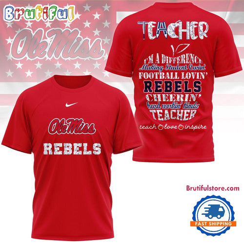 Ole Miss Rebels Teacher Pride Unisex 3D Shirt