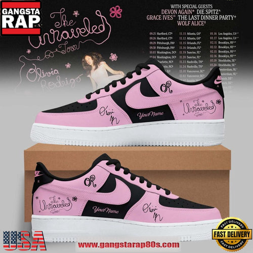Olivia Rodrigo The Unraveled Tour 2026 Custom Nike Air Force 1 Sneakers Shoes