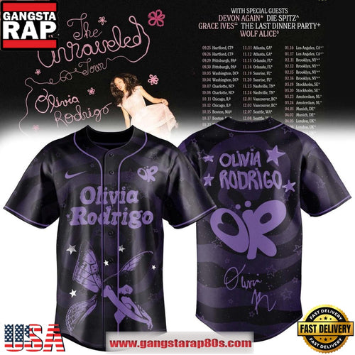Olivia Rodrigo The Unraveled Tour 2026 Limited Edition Baseball Jersey