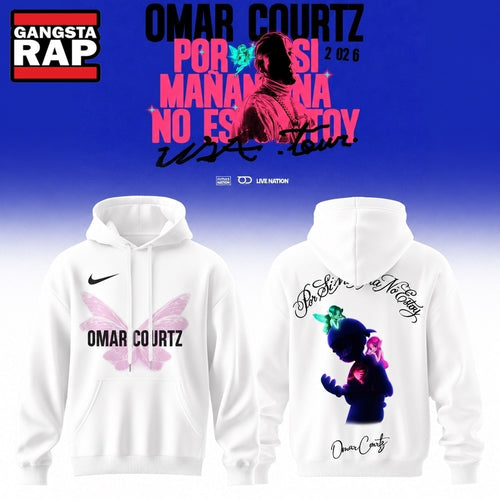 Omar Courtz Por Si Manana No Estoy Tour Signature White Design Hoodie