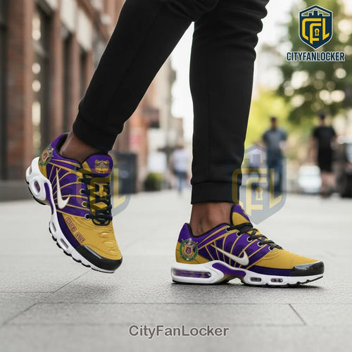 Omega Psi Phi Personalized Purple Gold TN Sneakers