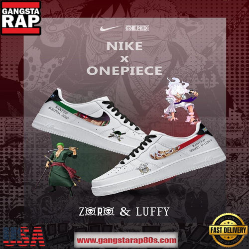 One Piece Luffy & Zoro Nike Air Force 1 Sneakers Fan Shoes