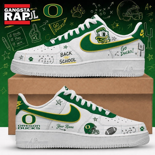 Oregon Ducks 2026 NCAA Football Back To School Air Force 1 Shoes Sneakers