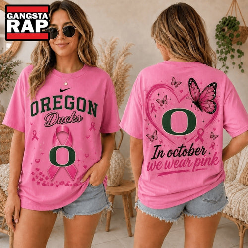 Oregon Ducks 2026 NCAA Pink October Breast Cancer Awareness Fan Pride Unisex Hoodie T-Shirt