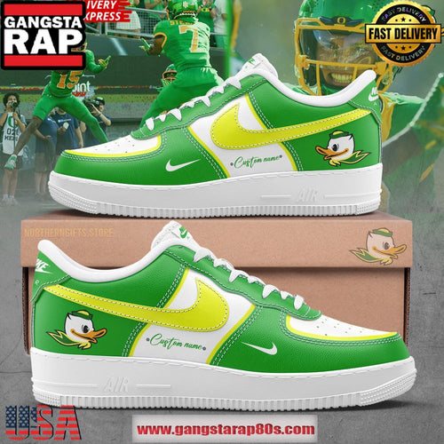 Oregon Ducks Football Custom Air Force 1 Sneakers Shoes