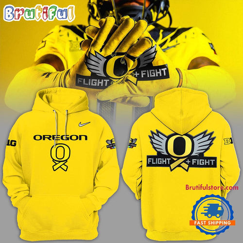Oregon Ducks NCAA 2024 Big12 Stomp Out Cancer Yellow Hoodie Shirt