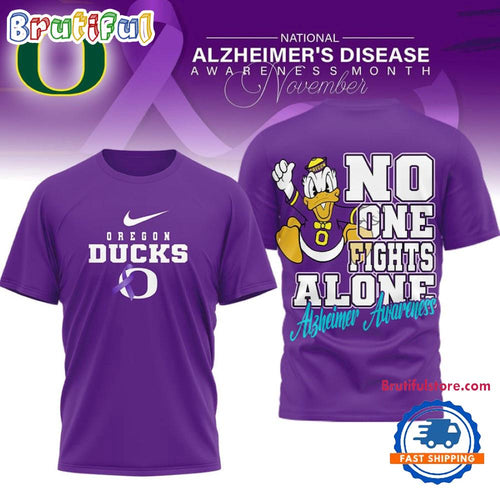 Oregon Ducks NCAA Alzheimer Awareness November Unisex 3D Shirt