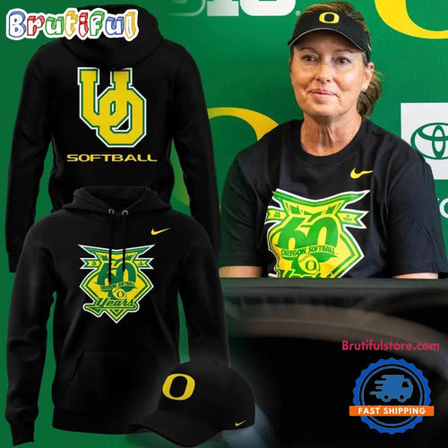 Oregon Ducks Softball Coach Melyssa Lombardi New Logo Celebrating 60 Years Hoodie T-Shirt