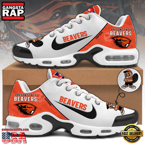 NCAA Custom Name Oregon State Football Mascot Symbol Air Max Plus Shoes Running Sneakers