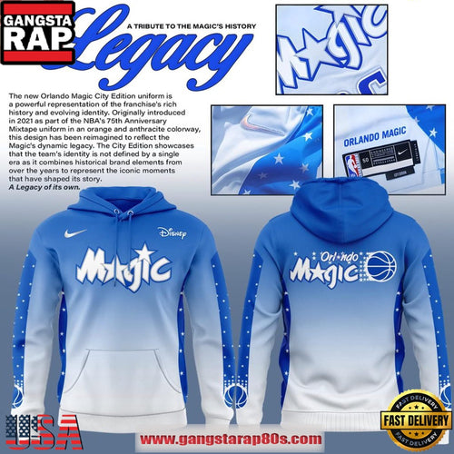 Orlando Magic x Jeff Hamilton 2025-26 City Blue Gradient Unisex Hoodie