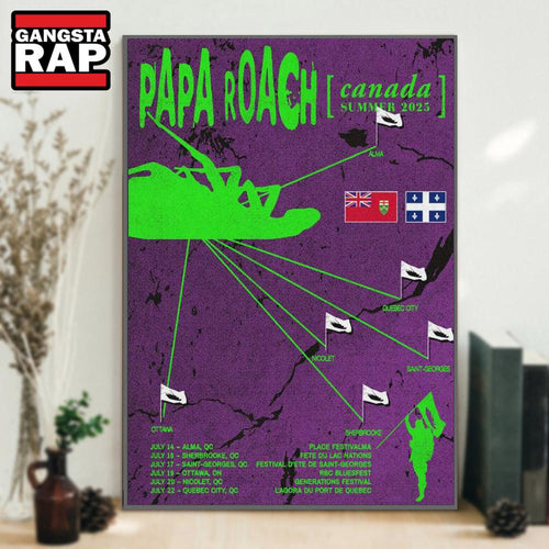 Papa Roach Canada Summer Tour 2025 Poster Canvas Art