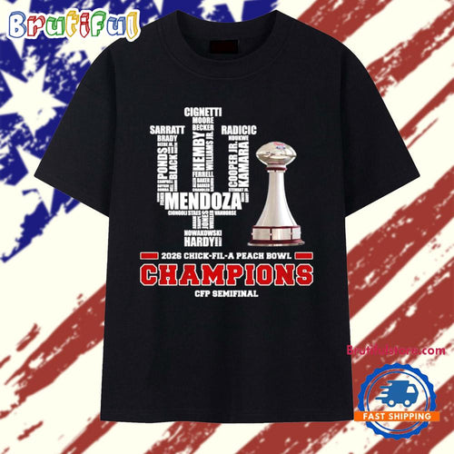 Peach Bowl Champions 2026 Indiana football trophy T Shirt