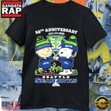 Peanuts x Seattle Seahawks 1974-2026 52nd Anniversary Super Bowl XLVIII T Shirt