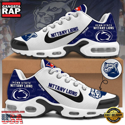 NCAA Custom Name Penn State Nittany Lions Football Mascot Symbol Air Max Plus Shoes Running Sneakers