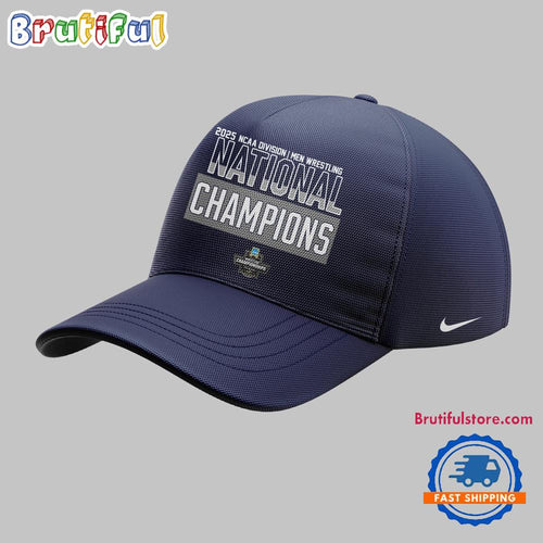 Penn State Nittany Lions NCAA Division Men’s Wrestling National Champions 3D Print Navy Cap