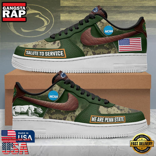 NCAA Penn State Nittany Lions Salute To Service Air Force 1 Shoes Running Sneakers