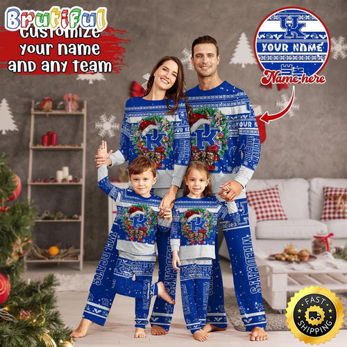 Personalized NCAA Kentucky Wildcats Pajamas Christmas Pajamas For Sports Fan