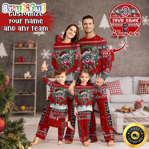 Personalized NCAA Ohio State Buckeyes Pajamas Xmas For Sports Fan