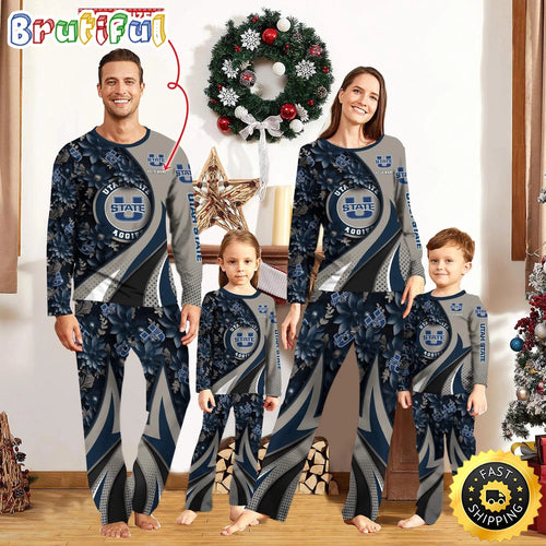 Personalized NCAA Utah State Aggies Pajamas Flower For Sport Family