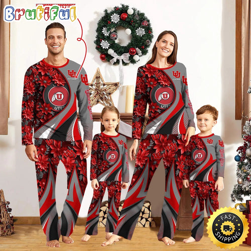 Personalized NCAA Utah Utes Pajamas Flower For Sport Family