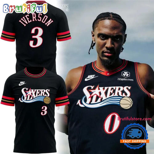 Philadelphia 76ers Allen Iverson #3 Philadelphia Sixers Champion 2025 T Shirt
