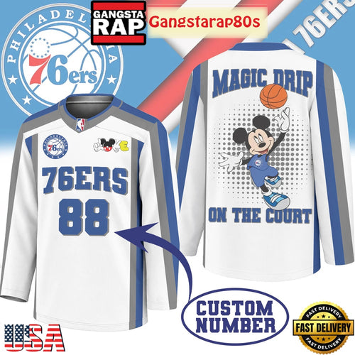Philadelphia 76ers Premium NBA Magic Drip Long Jersey Shirt