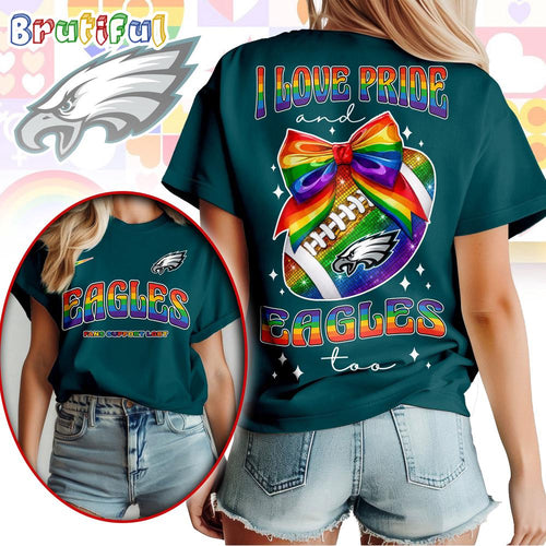 Philadelphia Eagles 2026 NFL Pride Month Football Bow Unisex 3D Shirt