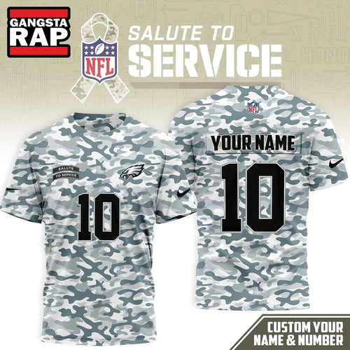 Philadelphia Eagles 2026 NFL Salute to Service Camo New Design 3D Shirt, Football New Design Shirt