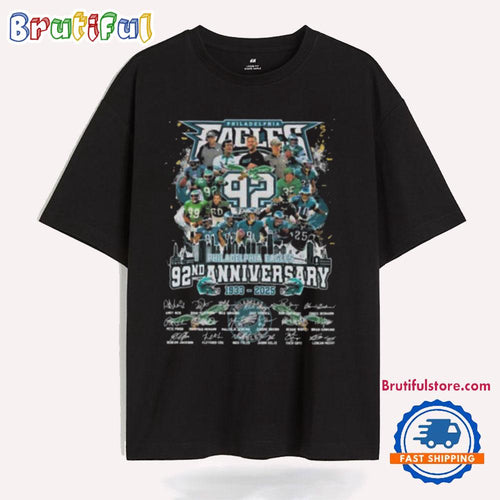 Philadelphia Eagles 92nd Anniversary 1933 2024 Signatures T Shirt