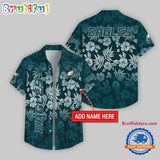 Philadelphia Eagles Night Flower Pattern Personalized Name Hawaii Shirt