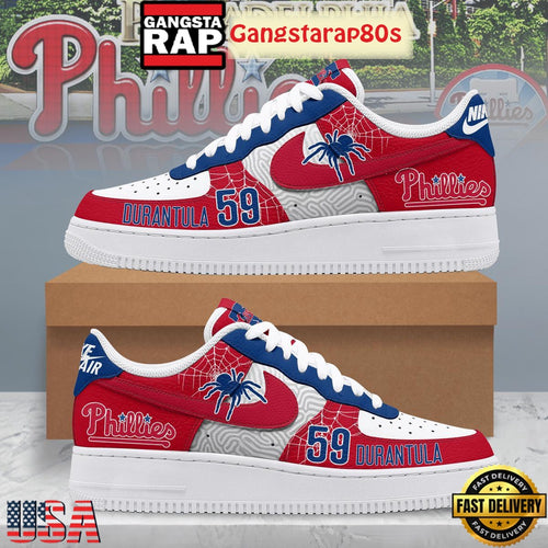 Philadelphia Phillies Durantula Limited Edition Air Force 1 Sneakers Shoes