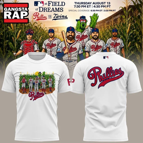 Philadelphia Phillies MLB at Field of Dreams 2026 White T Shirt , Music Trend Shirt
